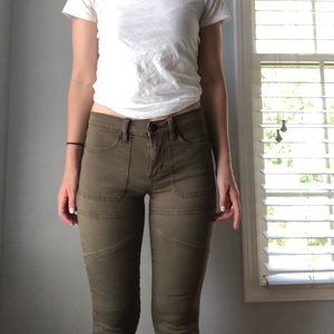 UO dark green skinny jeans